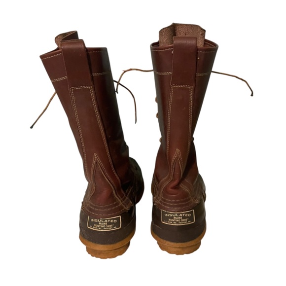 L.L. Bean Vintage 10 Eyelet Lace Up Leather Hunting Duck Boots Size 9 Men's - Picture 8 of 13